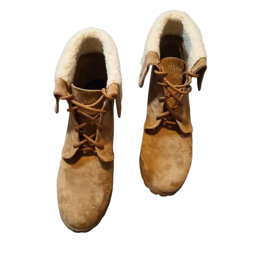 Nautica • Rendon Sherpa Lined Wedge Ankle Bootie Size 8.5
